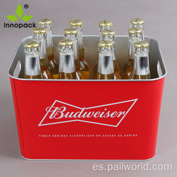 Rectángulo Beer Buckets de hielo de estaño en venta